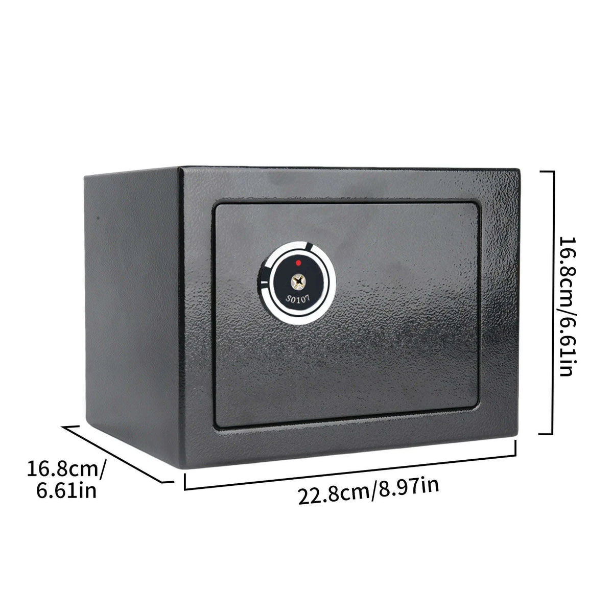 Compact Key Lock Safe Box for Cash, Jewelry & Documents-black / france