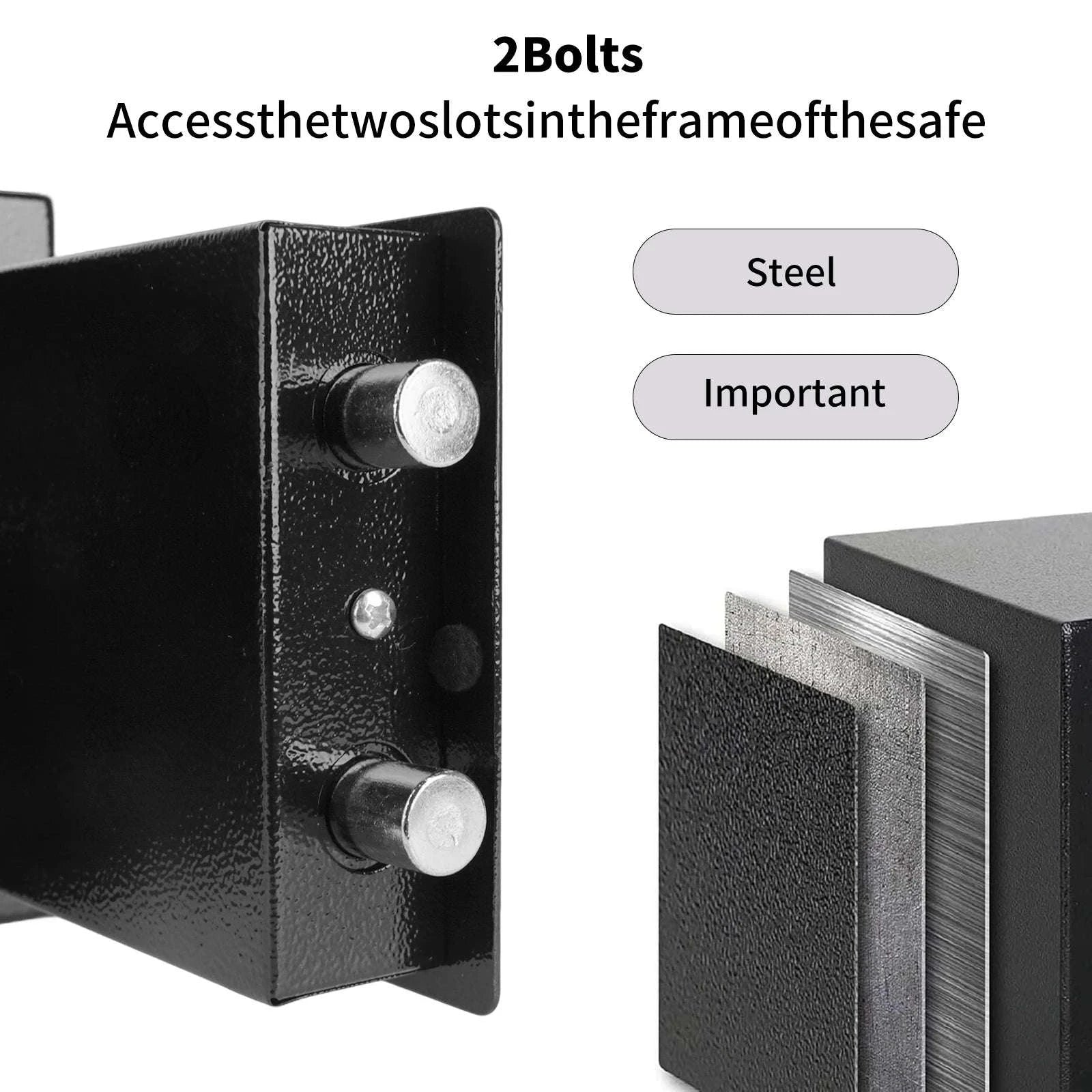 Compact Key Lock Security Safe Box with Steel Construction-ES-Black / france