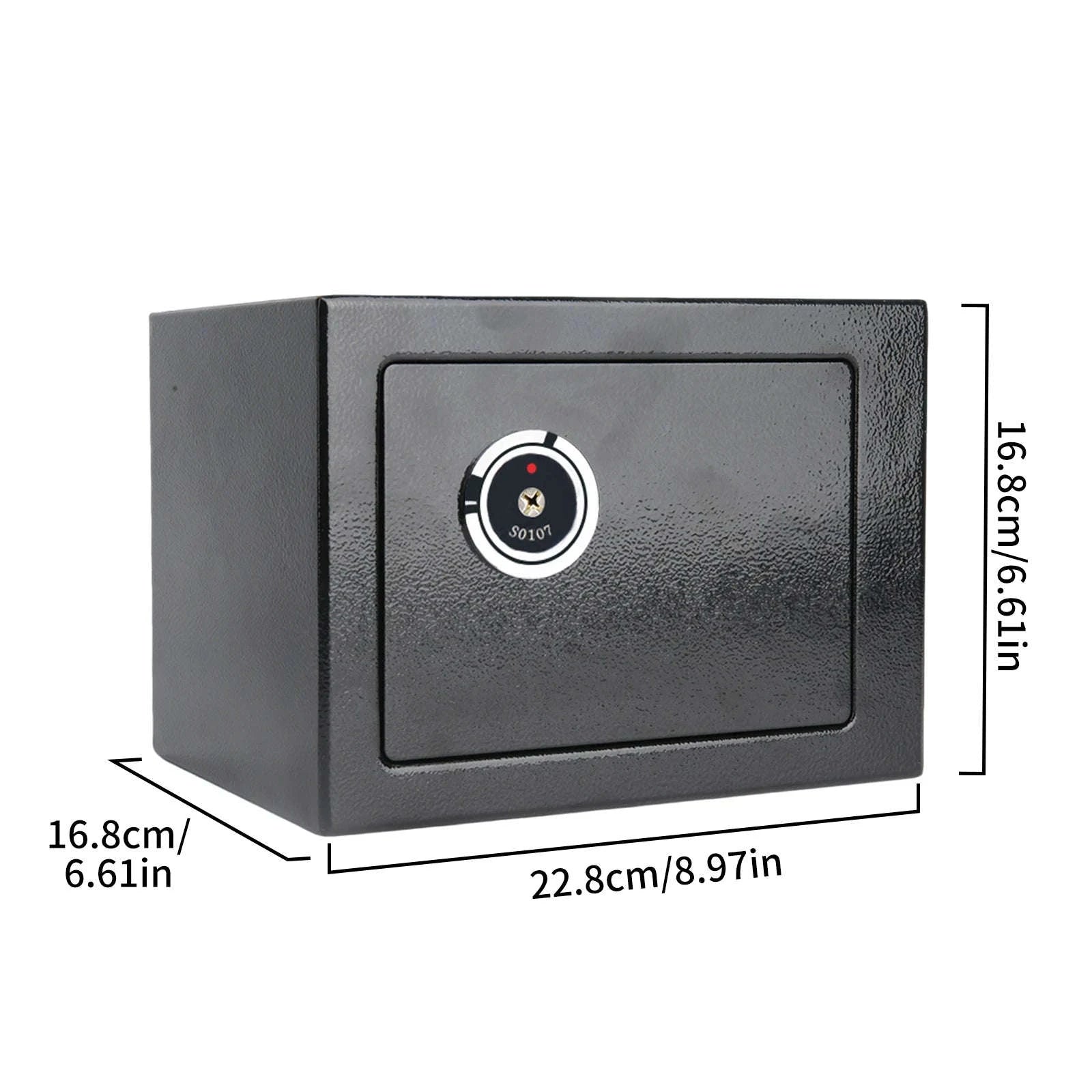 Compact Key Lock Security Safe Box with Steel Construction-ES-Black / france