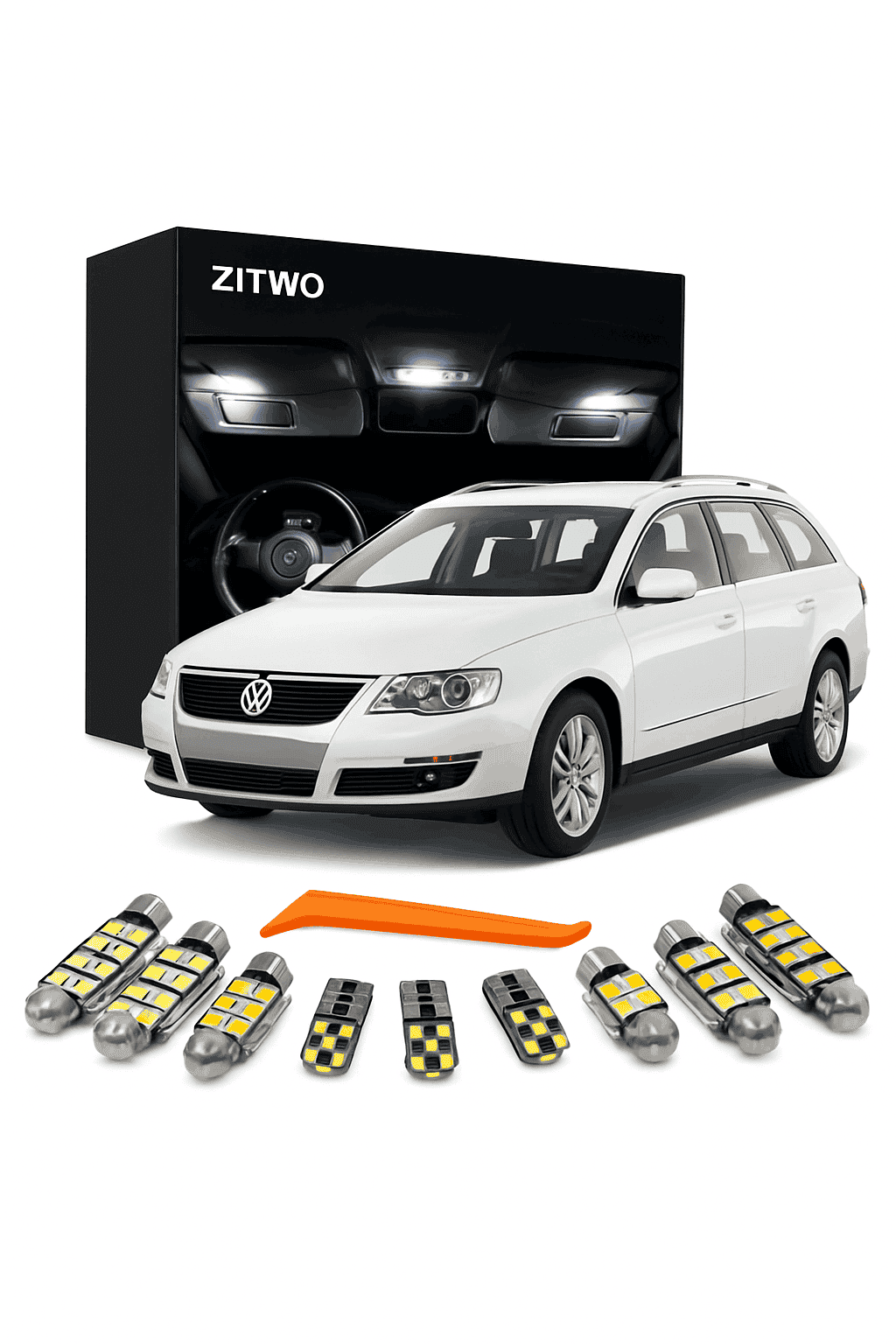 Complete LED Interior Dome Light Kit for B5 B6 B7 B8 CC Sedan Variant 1998-2020-purple / B6 Sedan - 16PCS