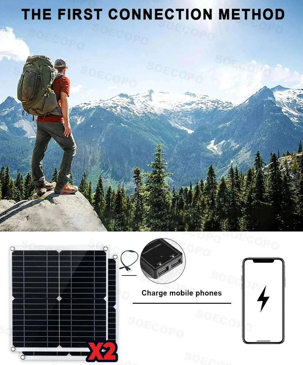 Complete Solar Power Kit 10000W Peak Inverter for Off-Grid Use-110V Solar Set