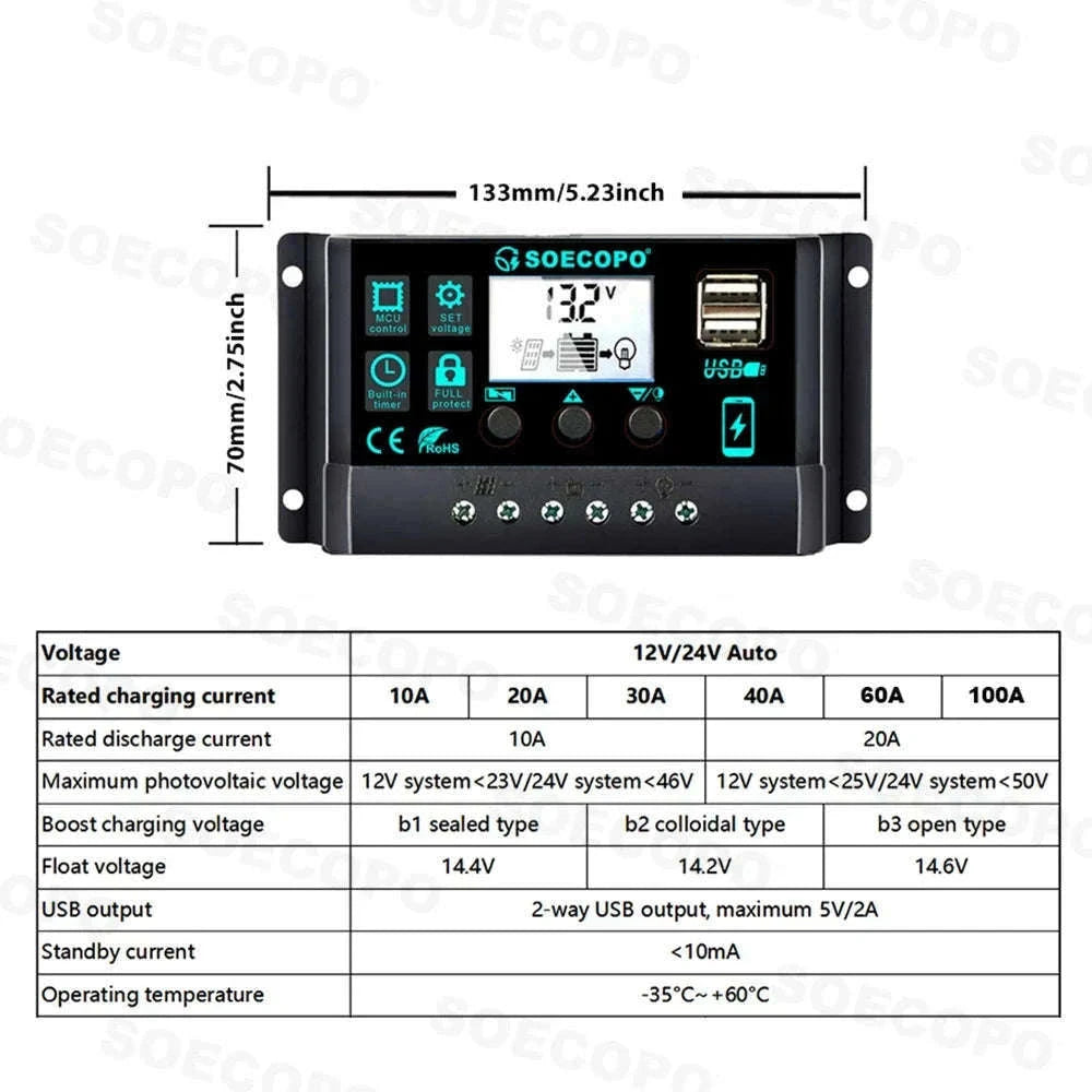 Complete Solar Power Kit 10000W Peak Inverter for Off-Grid Use-110V Solar Set