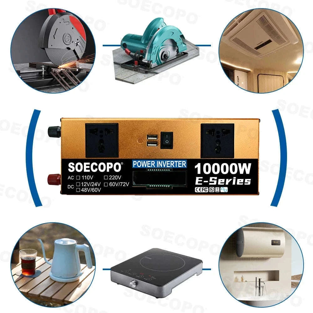 Complete Solar Power Kit 10000W Peak Inverter for Off-Grid Use-110V Solar Set