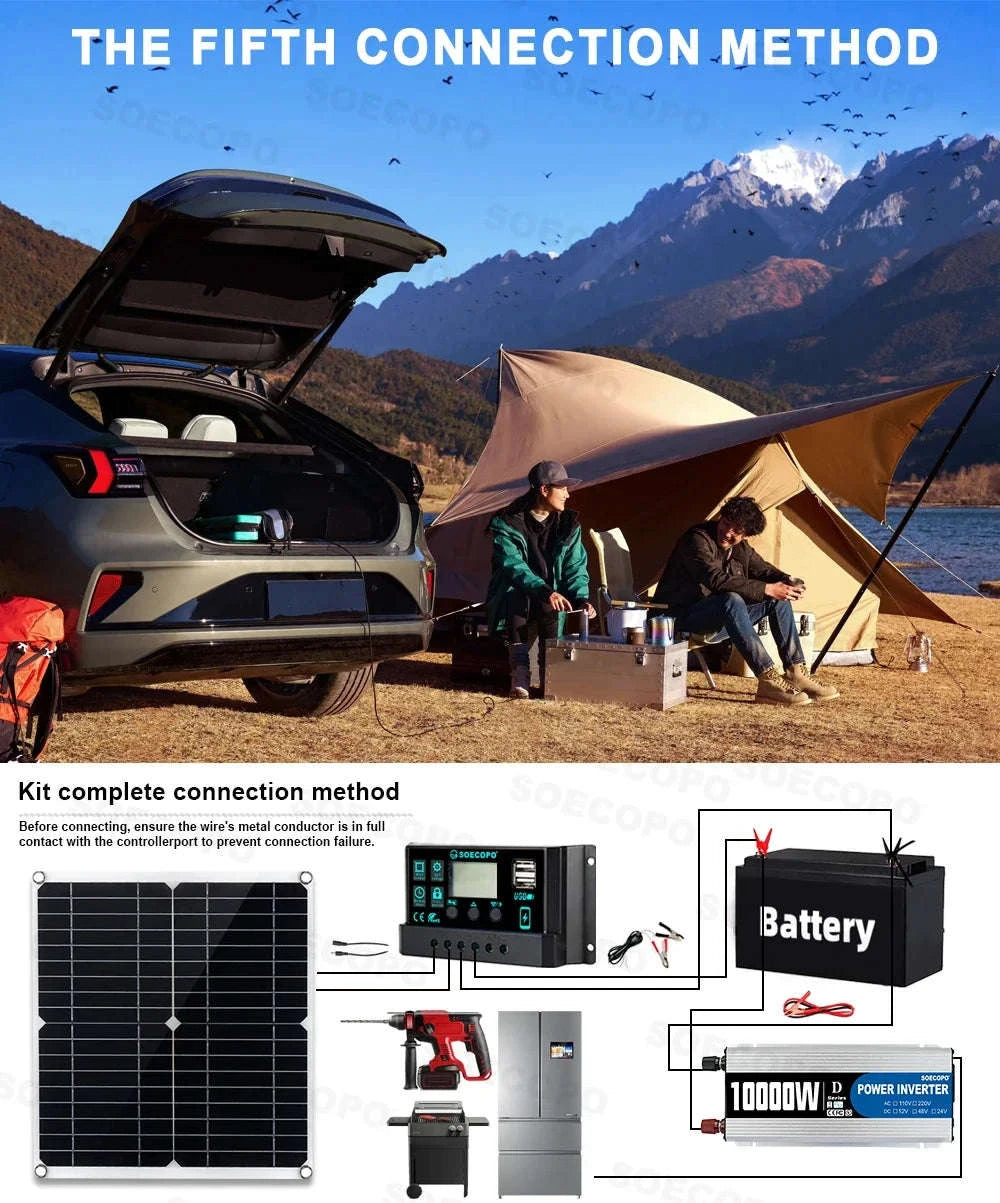 Complete Solar Power Kit 300W Panel, 100A Controller, 12V Inverter-Solar Kit 220V