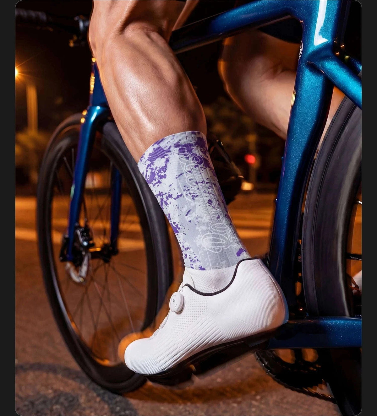 Compression Cycling Socks Knee-High Non-Slip Sports Performance Socks-490065-1 / M(EUR 39-42)