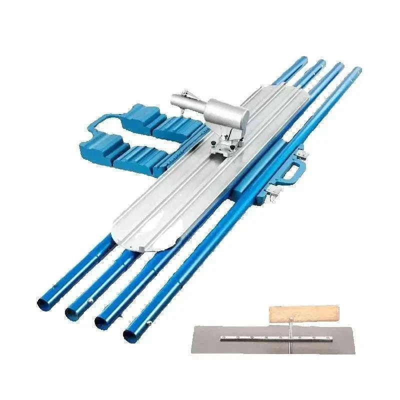 Concrete Bull Float Kit 1200x200mm with 4 Handles Round End Trowel-Blue 1200x200mm / United States
