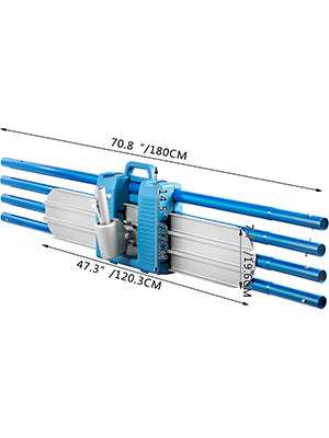 Concrete Bull Float Kit 1200x200mm with 4 Handles Round End Trowel-Blue 1200x200mm / United States