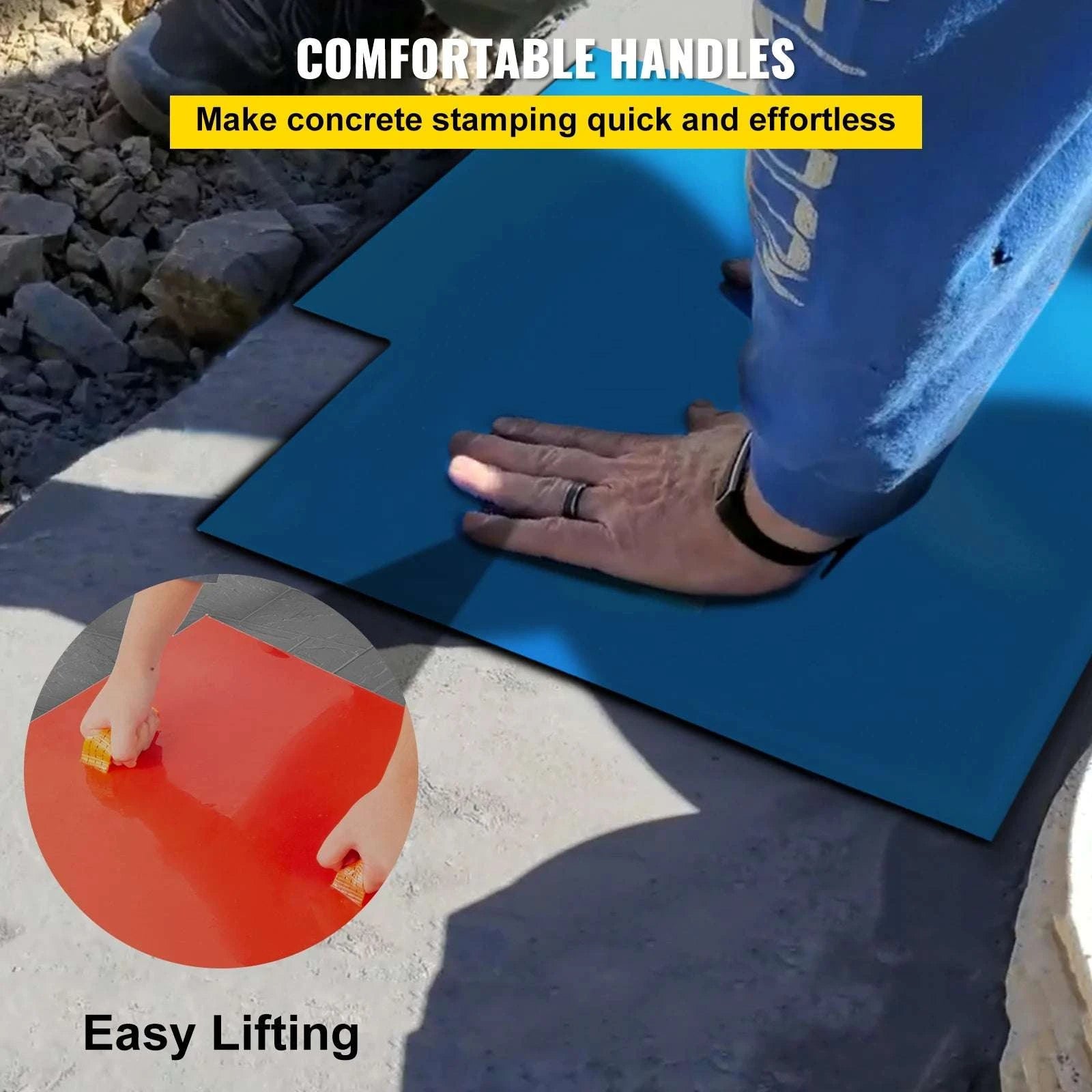Concrete Stamp Mats 24x24" Set of 4 Stone Texture Skins-United States
