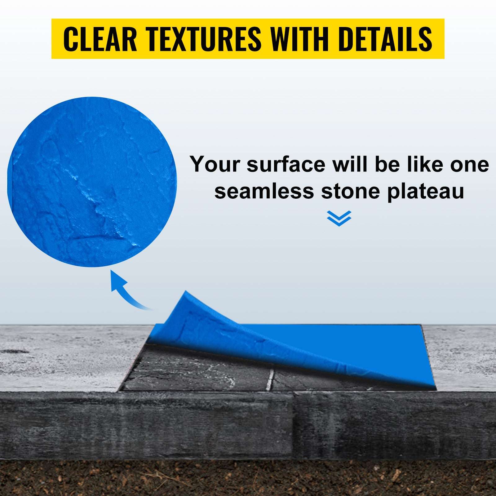 Concrete Stamp Mats 24x24" Set of 4 Stone Texture Skins-United States