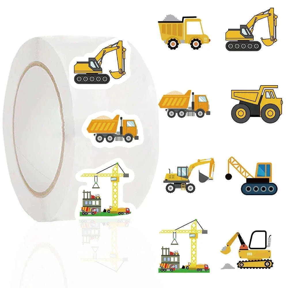 Construction Vehicle Sticker Roll for Kids, 500-Piece-500PCS