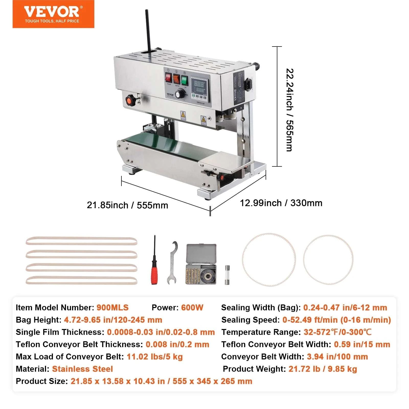 Continuous Band Sealer Machine with Digital Temperature Control-900MLS / spain