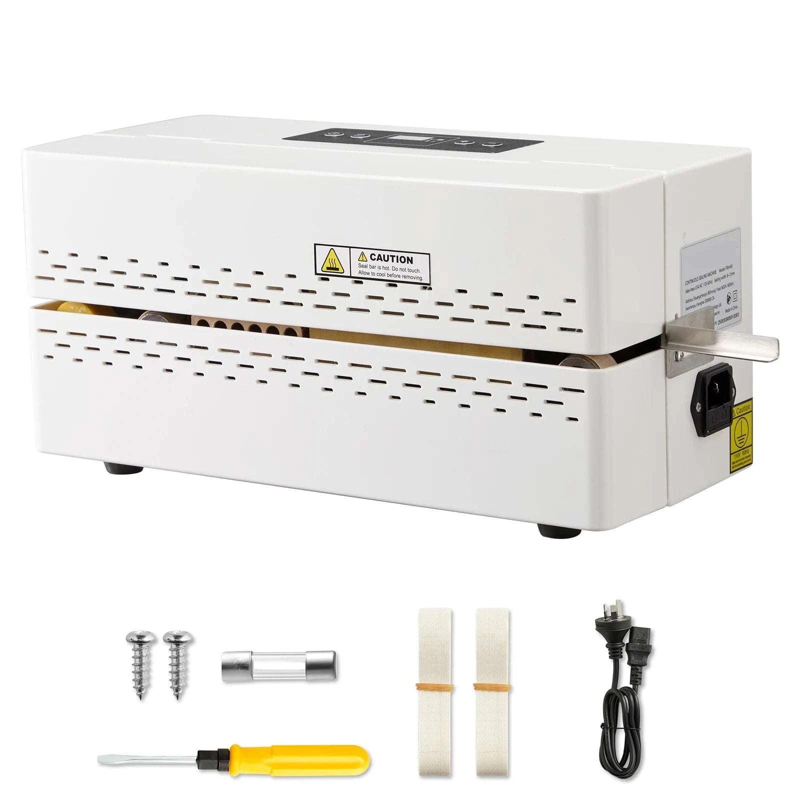 Continuous Heat Sealing Machine with Adjustable Temperature Control-WHITE / United States