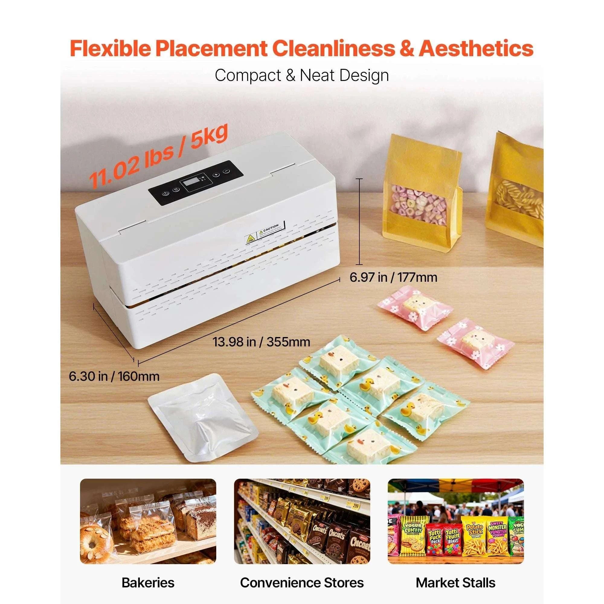Continuous Heat Sealing Machine with Adjustable Temperature Control-WHITE / United States