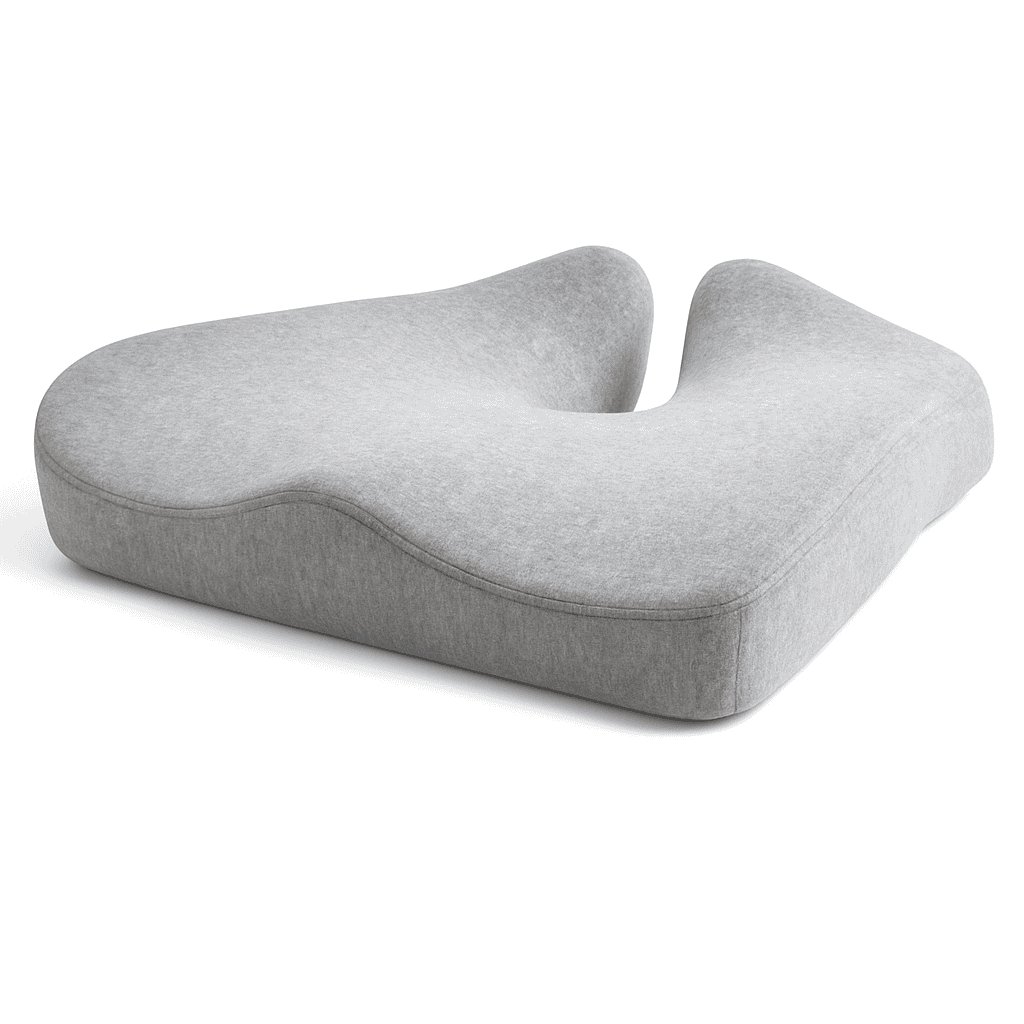 Contoured Memory Foam Seating Pad for Pressure Relief-Light Gray
