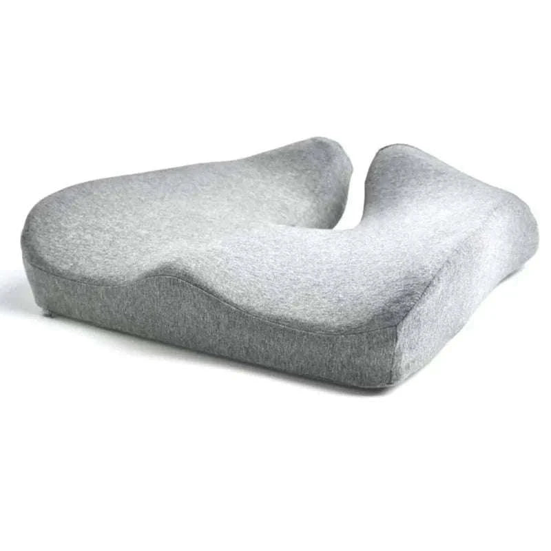 Contoured Memory Foam Seating Pad for Pressure Relief-Light Gray
