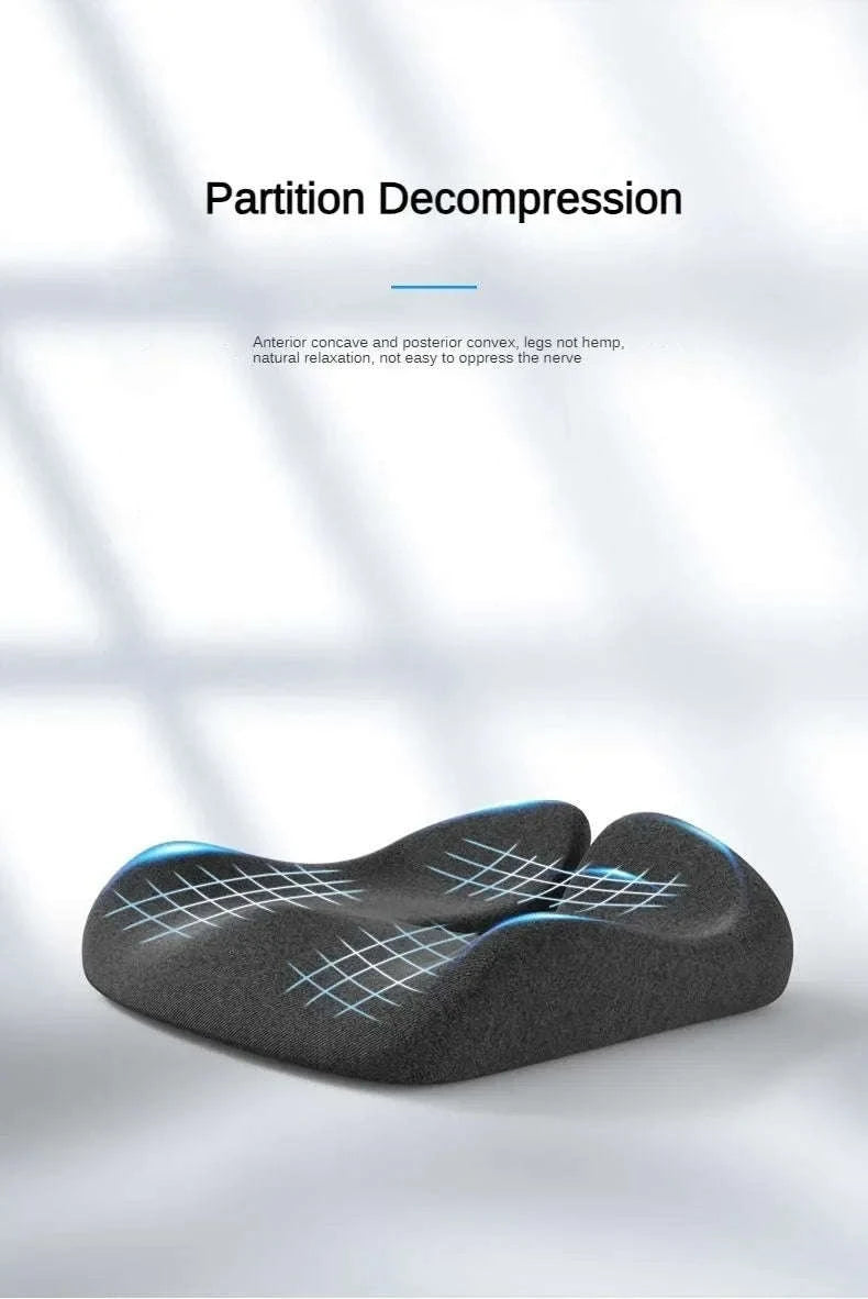 Contoured Memory Foam Seating Pad-Light Gray