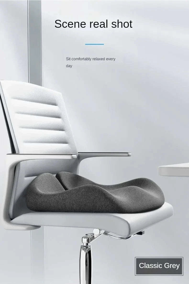 Contoured Memory Foam Seating Pad-Light Gray