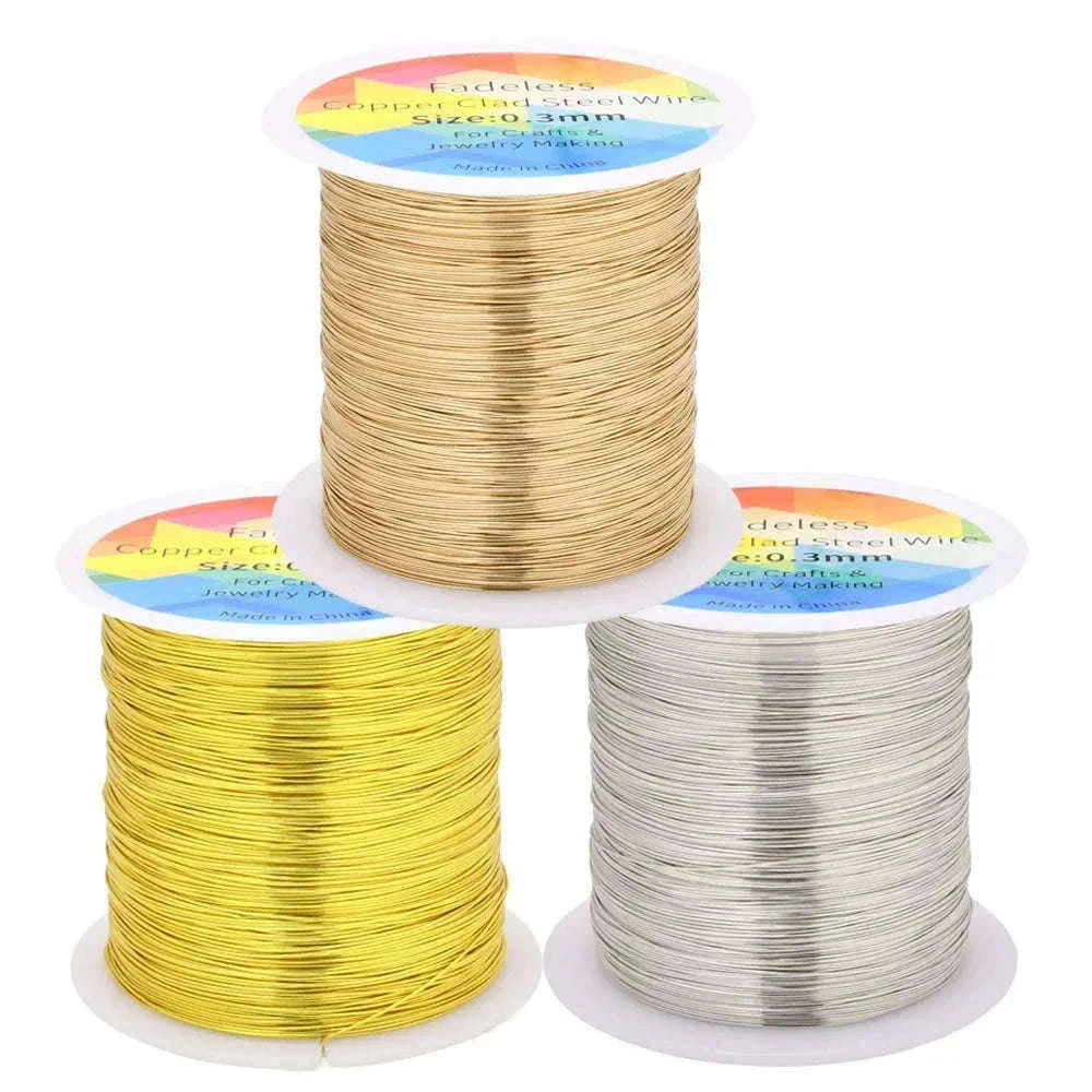 Copper Clad Steel Wire for Sculpting, Craft and Jewelry-0.4mm 100m / dull silver / China Mainland