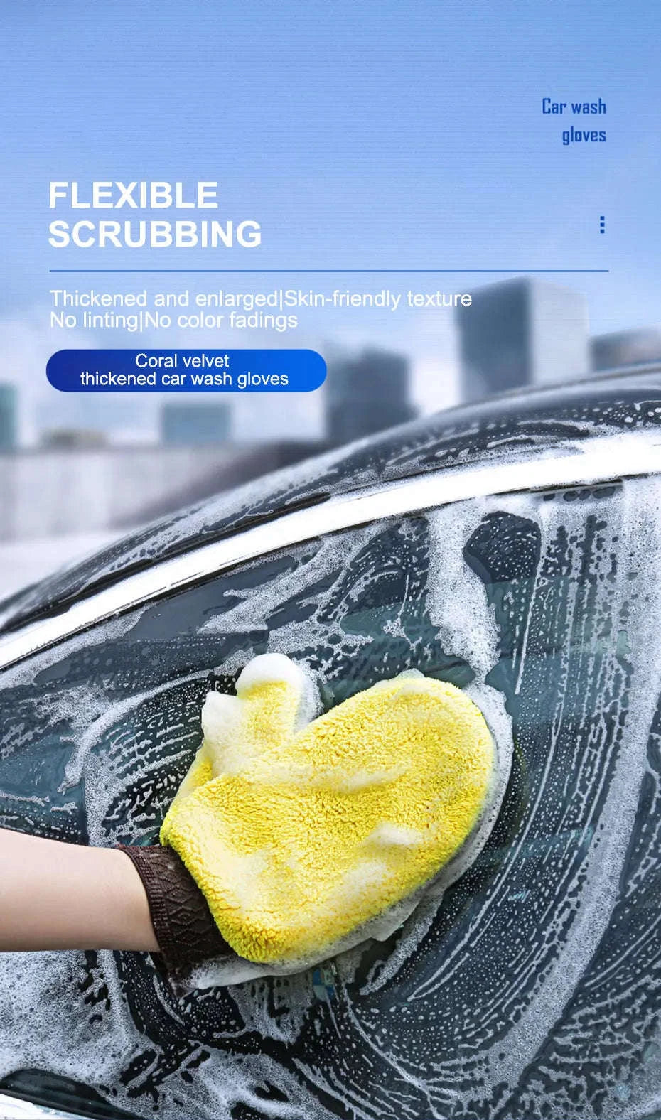 Coral Fleece Car Wash Glove-1pc