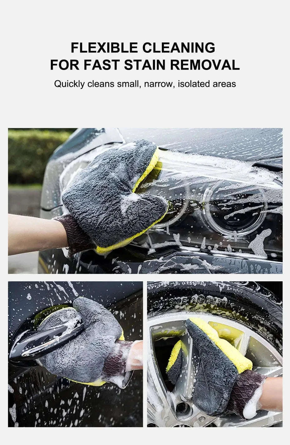 Coral Fleece Car Wash Glove for Safer, Smoother Cleaning-1pc