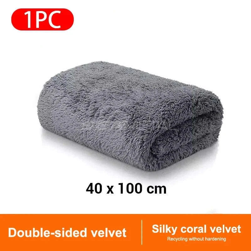 Coral Velvet Car Wash Towel 40×100cm for Gentle, Streak-Free Cleaning-40x100cm 1pc