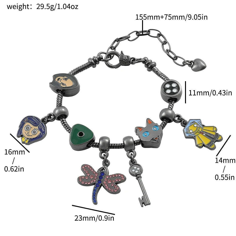 Coraline and the Secret Door Charms Bracelet-Coraline