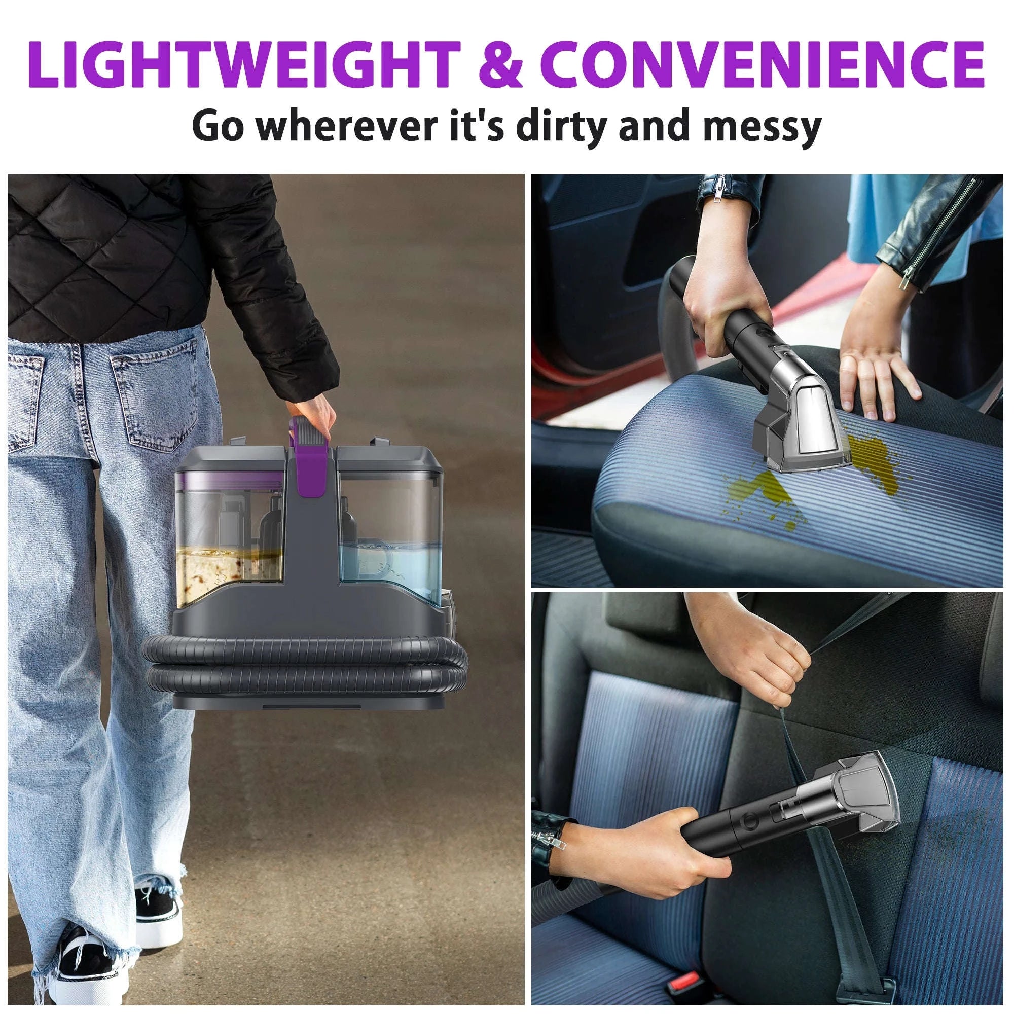 Corded Spot Vacuum Cleaner with Wet Sprayer for Sofa and Car-Lavender / United States / US