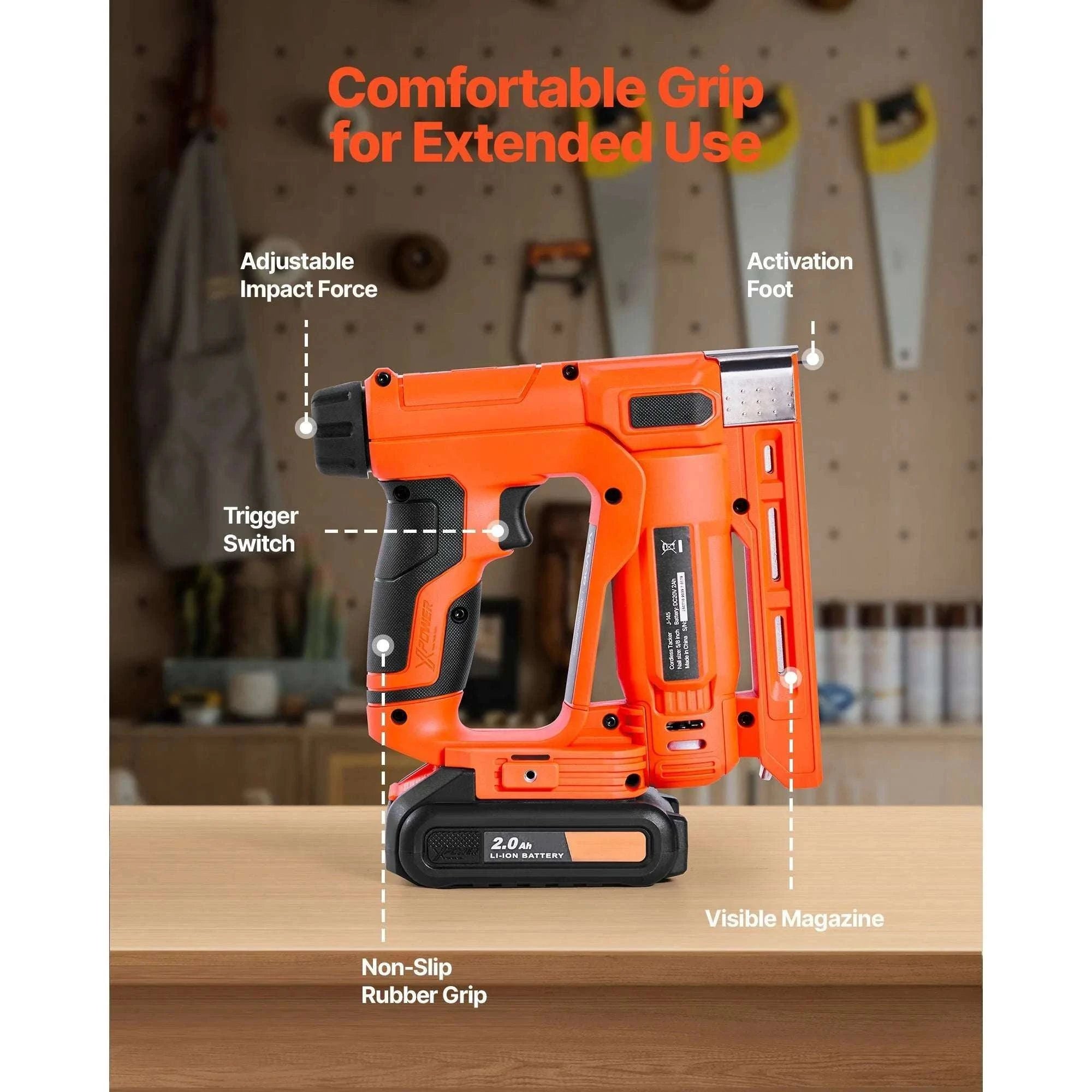 Cordless 2-in-1 Brad Nailer & Staple Gun with Battery-TypeB / United States