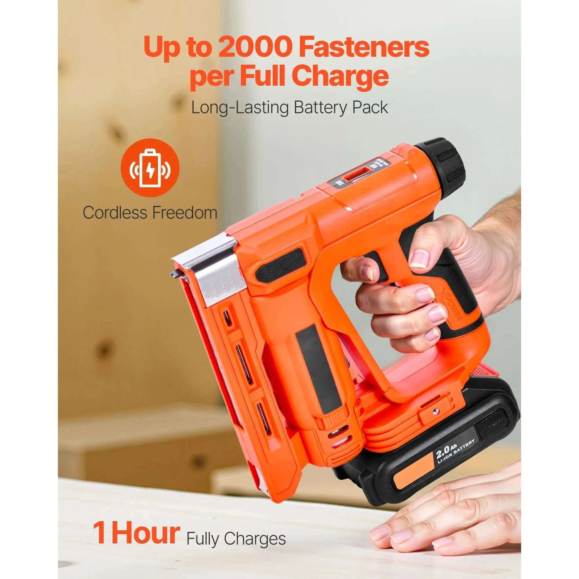 Cordless 2-in-1 Brad Nailer & Staple Gun with Battery-TypeB / United States