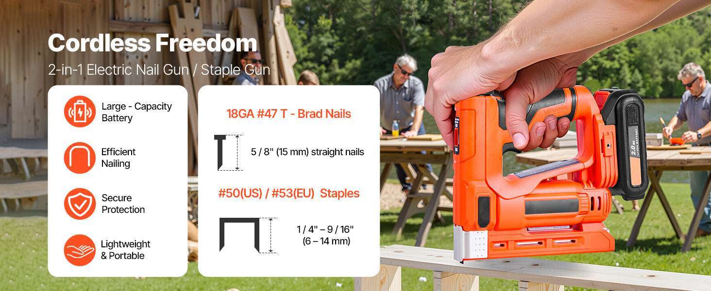 Cordless 2-in-1 Brad Nailer & Staple Gun with Battery-TypeB / United States