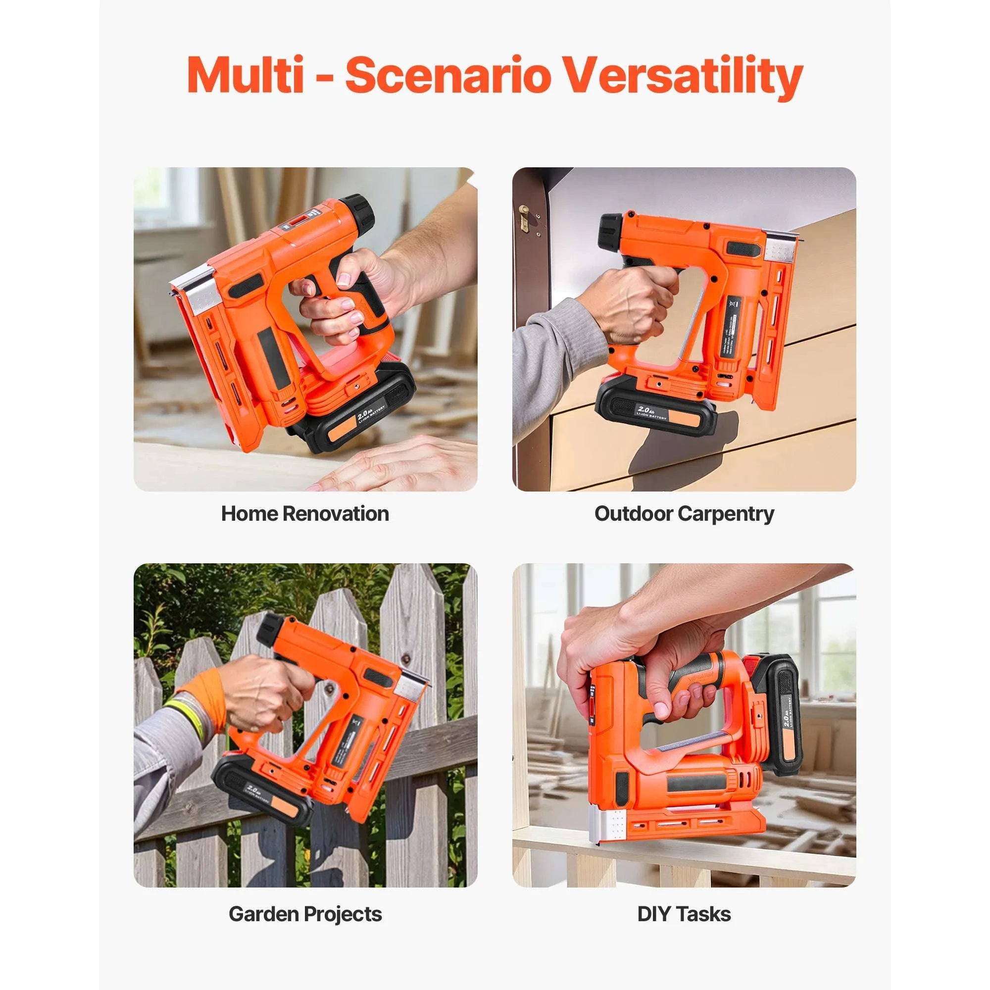 Cordless 2-in-1 Brad Nailer & Staple Gun with Battery-TypeB / United States
