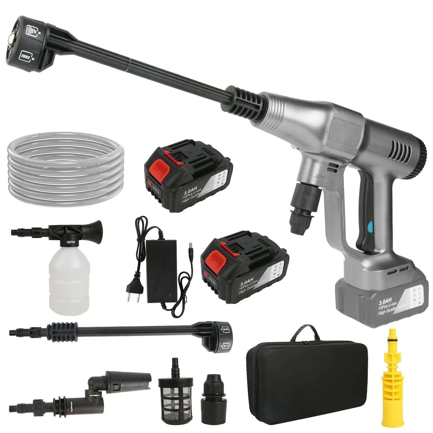 Cordless 200Bar High Pressure Washer with 6-in-1 Nozzle-1 pc battery / EU / france|Electric