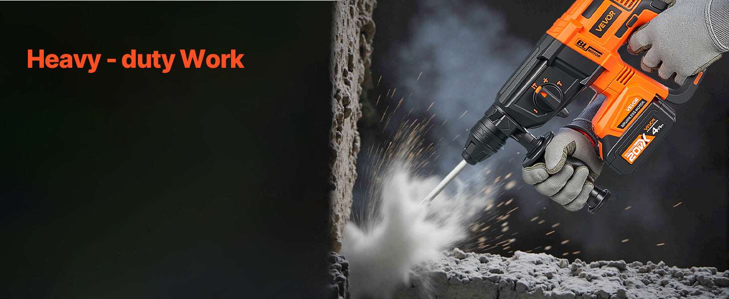 Cordless 20V SDS-Plus Rotary Hammer Drill 26mm with 4Ah Battery Kit-28mm 1.1in / United States