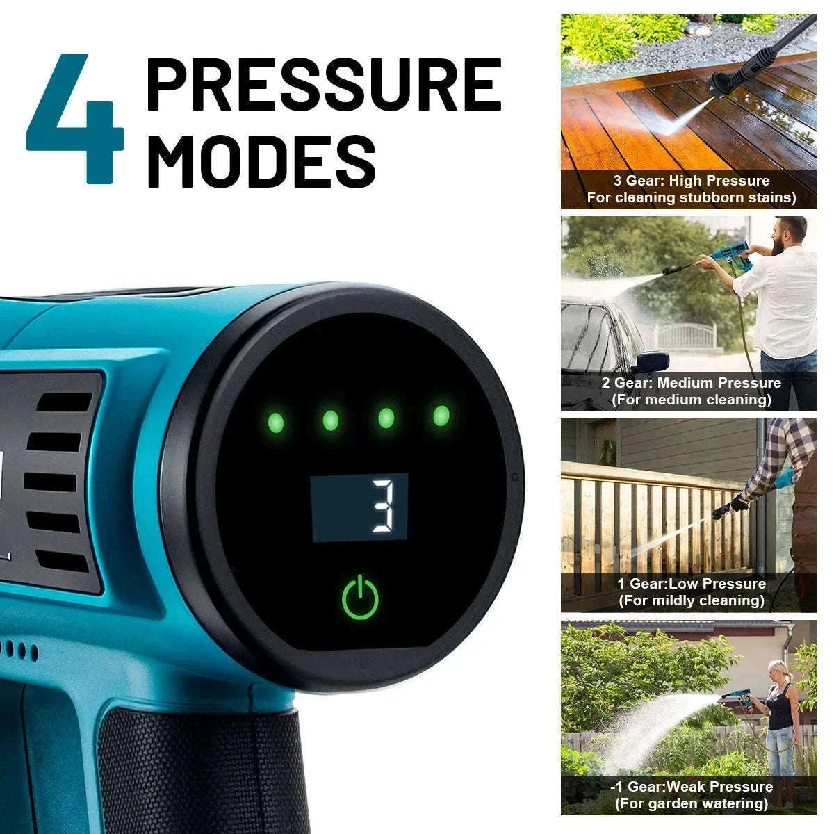 Cordless 250Bar High Pressure Washer Gun with Brushless Motor-China Mainland / 2 Battery 1 Plug