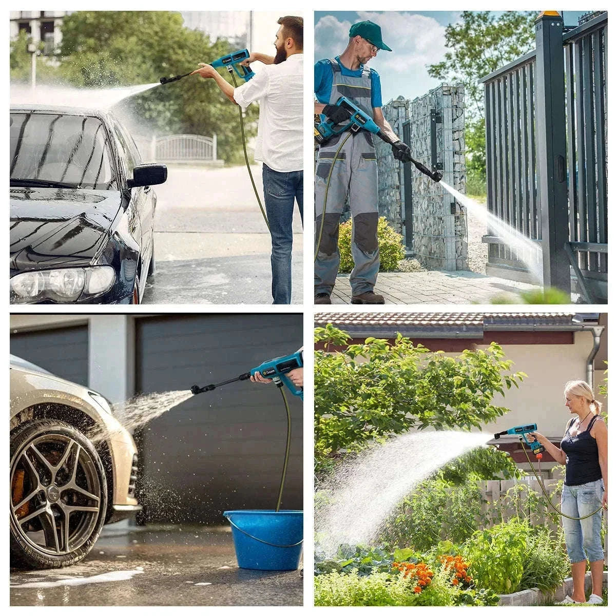 Cordless 250Bar High Pressure Washer Gun with Brushless Motor-China Mainland / 2 Battery 1 Plug