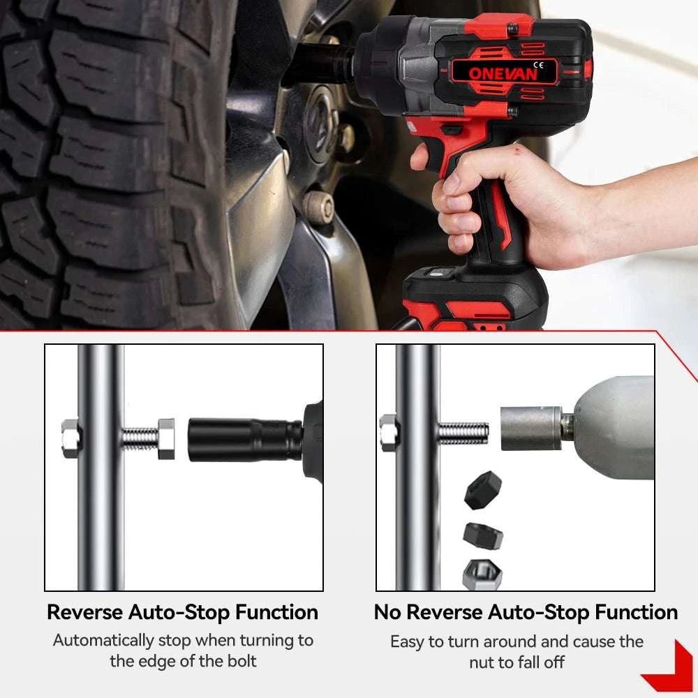 Cordless 2800N.M Impact Wrench 8000RPM Brushless 18V Power Tool-1xBattery Set / GERMANY / EU