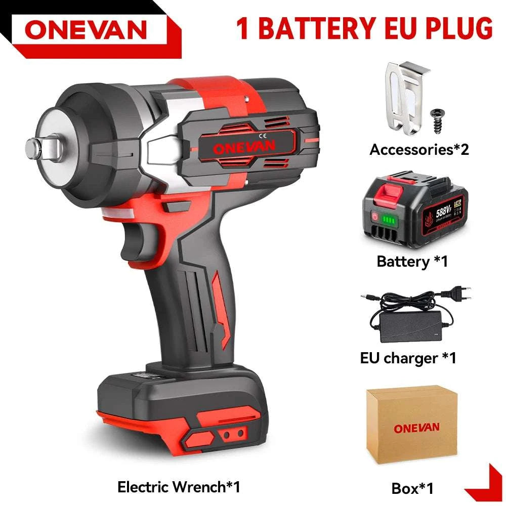 Cordless 2800N.M Impact Wrench 8000RPM Brushless 18V Power Tool-1xBattery Set / GERMANY / EU