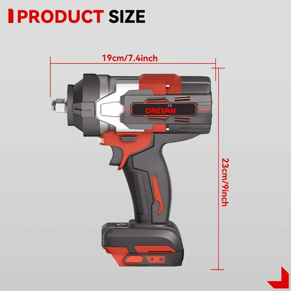Cordless 2800N.M Impact Wrench 8000RPM Brushless 18V Power Tool-1xBattery Set / GERMANY / EU