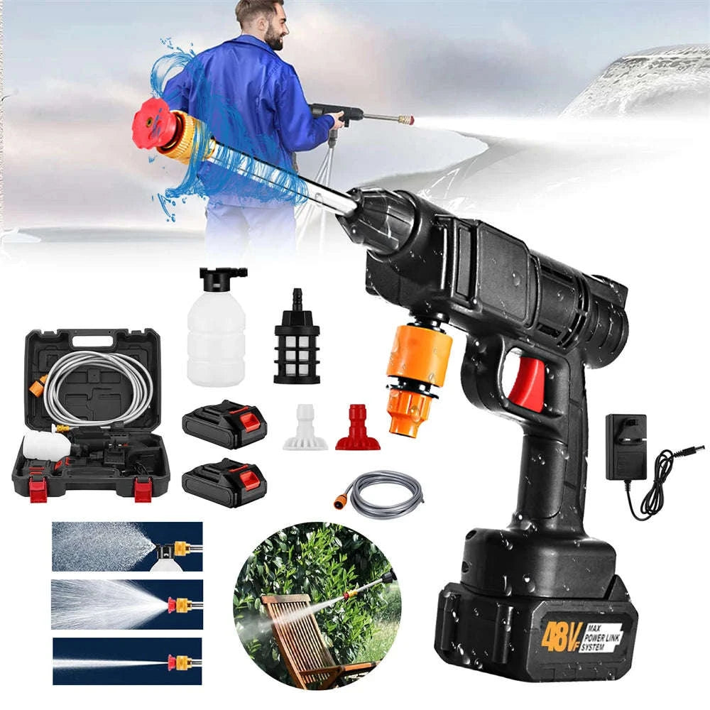Cordless 30Bar Pressure Washer 48V Portable Car Cleaning Gun-United States