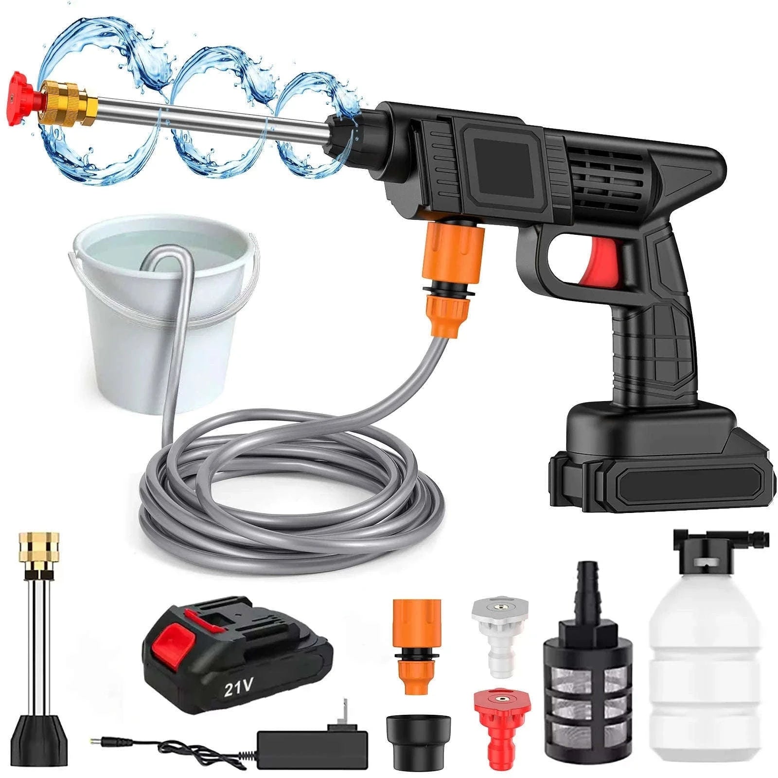 Cordless 50Bar High Pressure Washer for Makita 24V Battery-With 1 battery (Style 2) / france