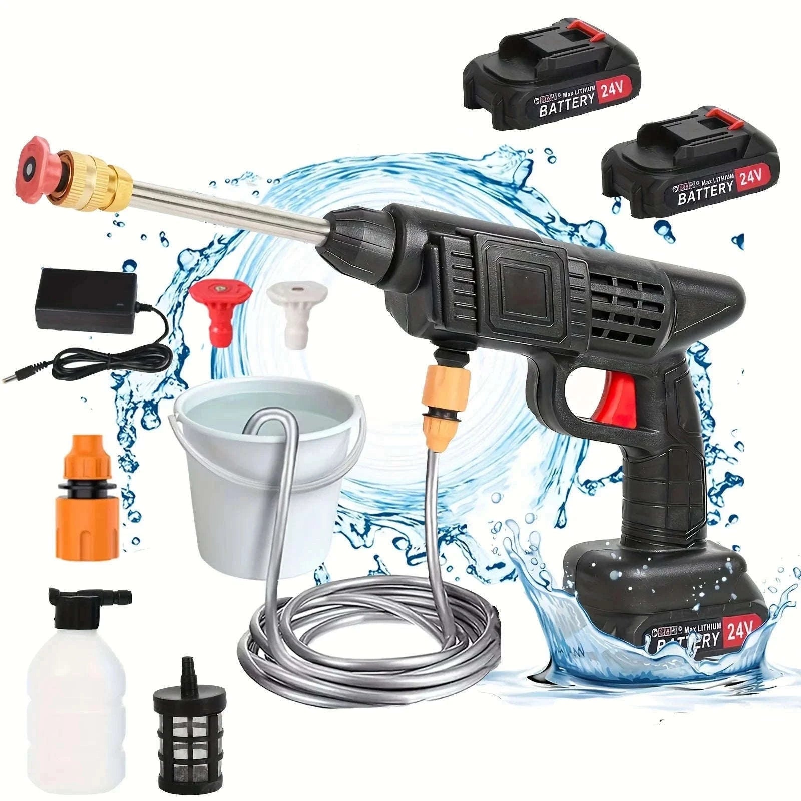 Cordless 50Bar High Pressure Washer for Makita 24V Battery-With 1 battery (Style 2) / france
