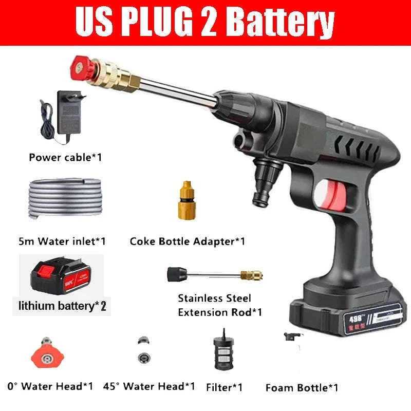 Cordless 60Bar High Pressure Car Washer with Foam Sprayer-2 Battery / United States / Battery Powered