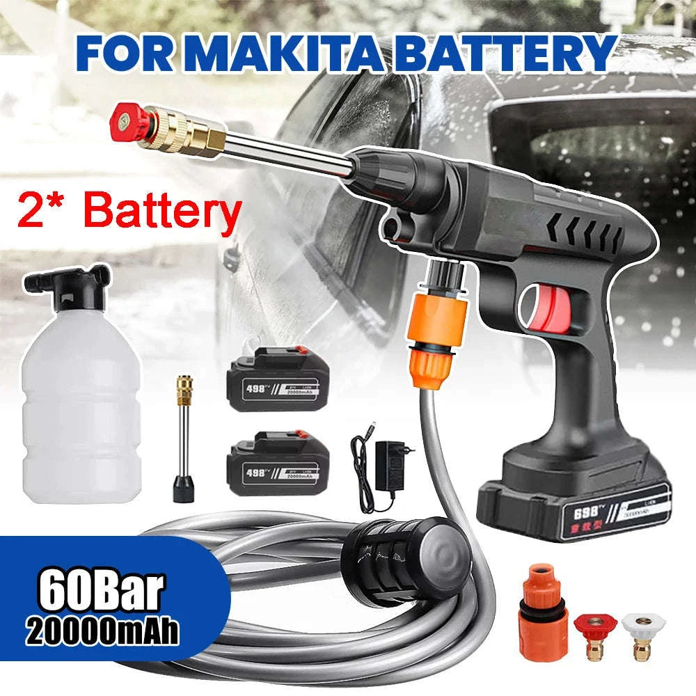 Cordless 60Bar High Pressure Car Washer with Foam Sprayer-2 Battery / United States / Battery Powered