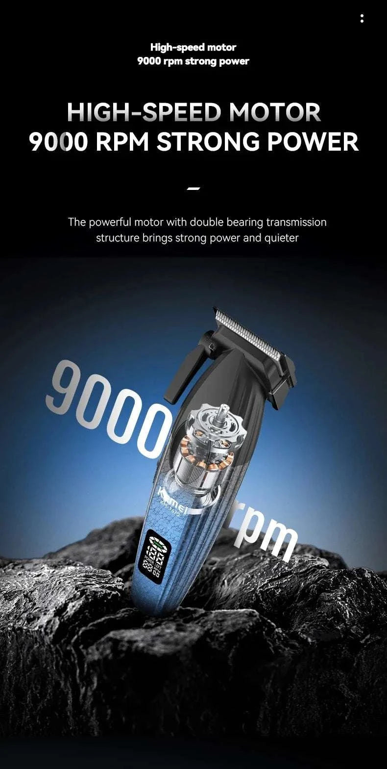 Cordless 9000RPM Hair Clipper Zero Gap Trimmer for Precision Cuts-no box