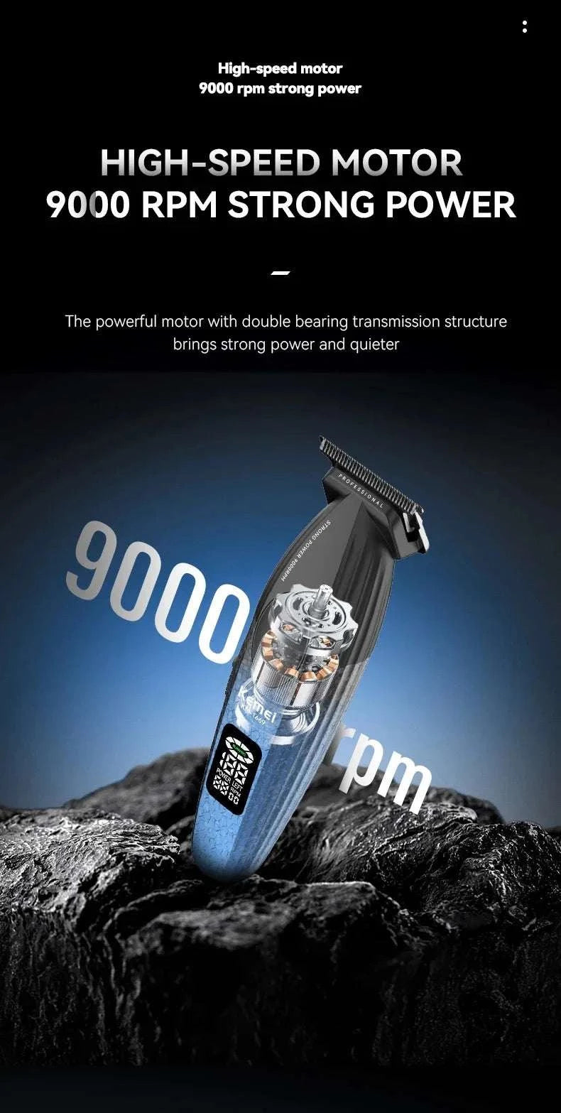 Cordless 9000RPM Hair Clipper Zero Gap Trimmer for Precision Cuts-no box