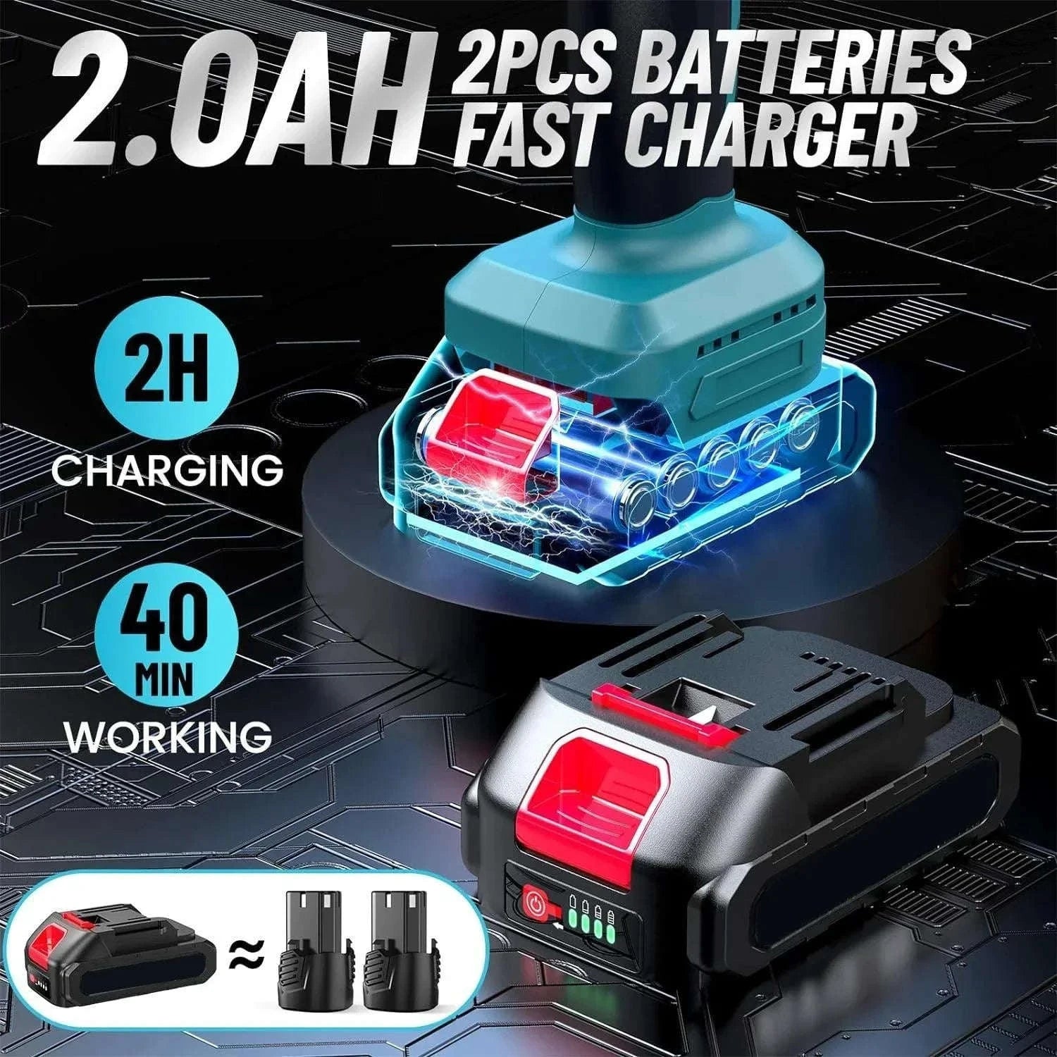 Cordless Car Polisher for Smooth, Effortless Auto Detailing-2 Batteries / france