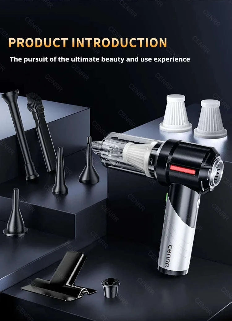 Cordless Car Vacuum Cleaner with Blower, USB-C Rechargeable Handheld-MAX Black 4hepa
