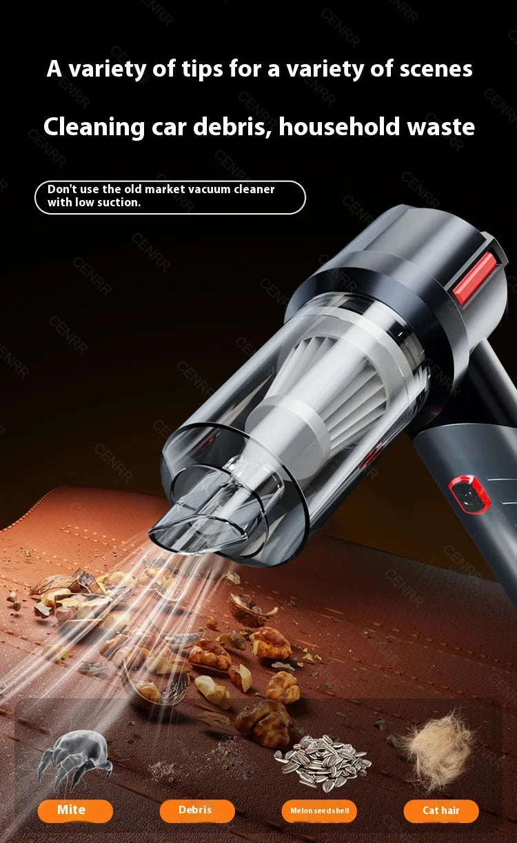 Cordless Car Vacuum Cleaner with Blower, USB-C Rechargeable Handheld-MAX Black 4hepa