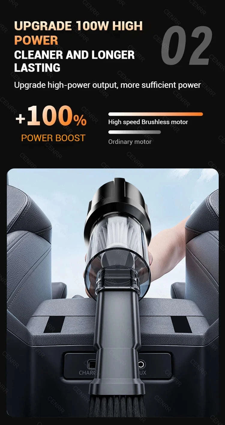 Cordless Car Vacuum Cleaner with Blower, USB-C Rechargeable Handheld-MAX Black 4hepa