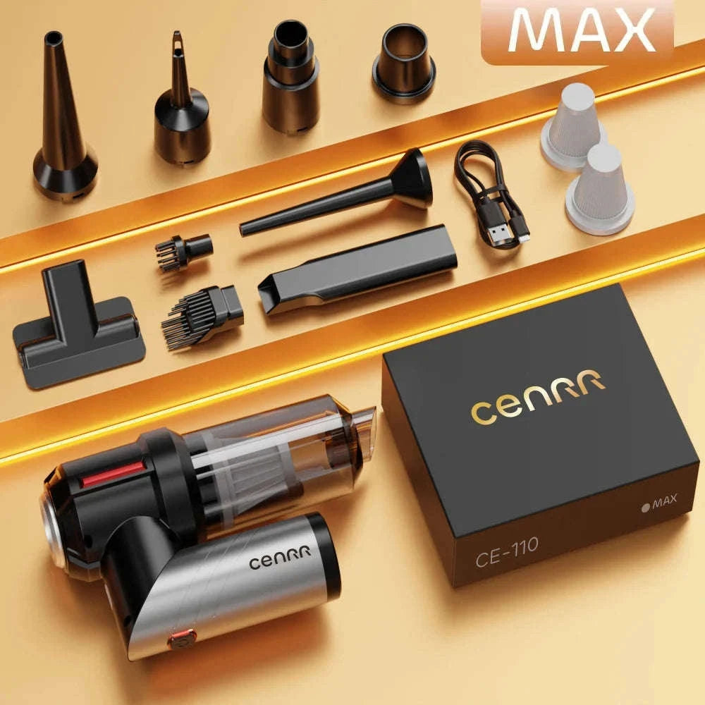 Cordless Car Vacuum Cleaner with Blower, USB-C Rechargeable Handheld-MAX Black 4hepa